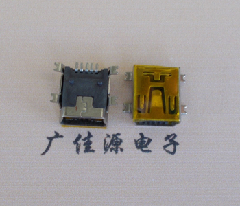 常德MINI USB 5P 接口 母座 全贴带麦拉 高9.6带0.9柱子