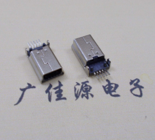 常德MINI USB公头 5pin端子贴板带柱 10.7mm体长