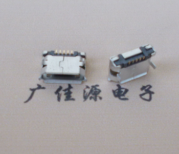 常德Micro USB卷口 B型(无柱）插板脚间距6.4普通端子