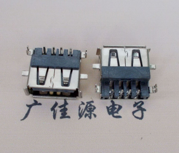 常德AF USB母座90度 DIP沉板3.9/4.9 耐高温有卷边
