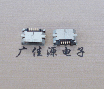 常德Micro USB平口全贴板 鱼叉脚5.0长带定位柱加焊盘