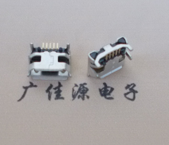 常德Micro USB母座牛角间距7.2x6.6mm加长端子定位柱
