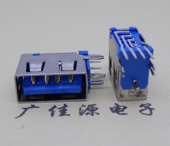 常德USB 测插2.0母座 短体10.0MM 接口 蓝色胶芯