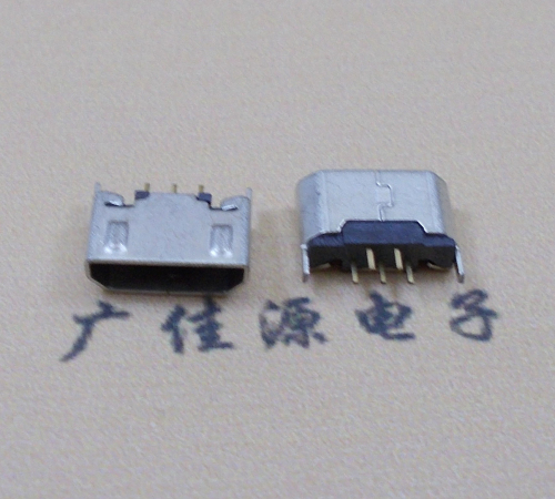 常德迈克USB 180度母座5p直插带地脚1.5端子直口