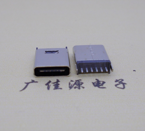 常德直立式插板Type-C6p母座连接器高H=10.0mm