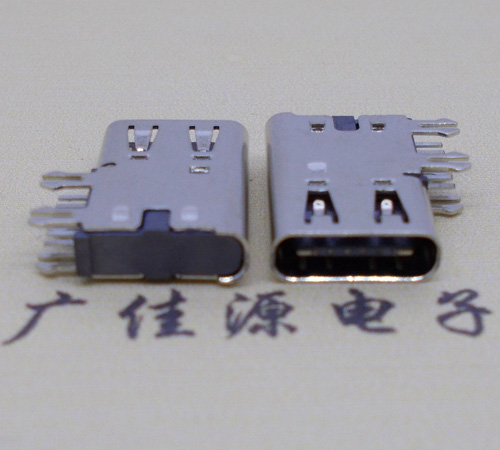 常德侧插USB3.1接头座子.90度type-c母座.6p侧插连接器